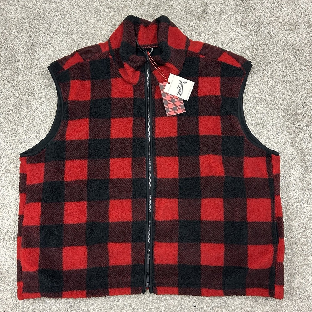 Target x Woolrich Buffalo‎ Plaid Vest Mens XL Faux Shearling Full Zip New w Tags